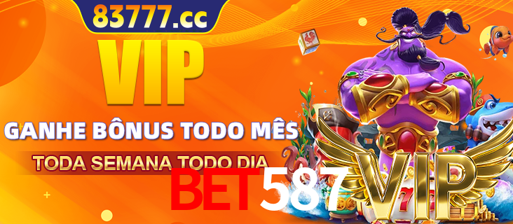 Banner promocional do bet587 oferecendo 100% de recompensas adicionais contínuas para quem fizer o login diário (Daily sign-in), com um mascote de coelho.
