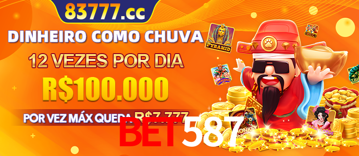 Banner do programa de recompensas Recomende para amigos do bet587, detalhando os bônus por convidar amigos, com prêmios que chegam a R$288.888.