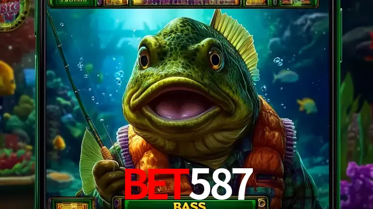 Personagem de peixe pescador do popular jogo de slot com tema de pescaria, uma das emocionantes opções de caça-níqueis para jogar e ganhar no cassino bet587.